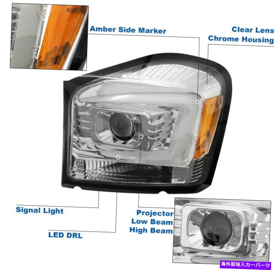 USヘッドライト 2004年2006年2006 Dodge Durango LEDチューブクロムプロジェクターヘッドライト+シグナルDRL For 2004 2005 2006 Dodge Durango LED Tube Chrome Projector Headlight +Signal DRL【並行輸入品】｜Us Custom Parts Shop USDM