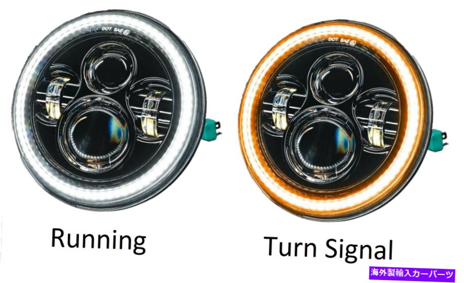 USヘッドライト スイッチバックLED Haloヘッドライト - 2007-18 Jeep Wrangler JKのためのDRL＆ターン信号 Switchback LED Halo Headlights - DRL & Turn Signal For 2007-18 Jeep Wrangler JK【並行輸入品】