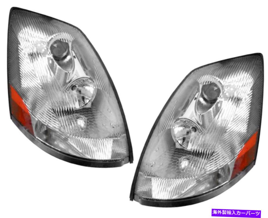 USヘッドライト ヘッドライトヘッドランプW / BULB（Chrome）新しいペア04-15 VNL VNMトラック用セット Headlights Headlamps w/Bulb (Chrome) NEW Pair Set for 04-15 Volvo VNL VNM Truck【並行輸入品】