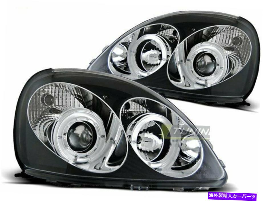 USヘッドライト Juego de Faros Para Toyota Yaris P1 1999-2003天使の目Negro US LPTO02WP Xino Juego de Faros para Toyota YARIS P1 1999-2003 Angel Eyes Negro US LPTO02WP XINO【並行輸入品】