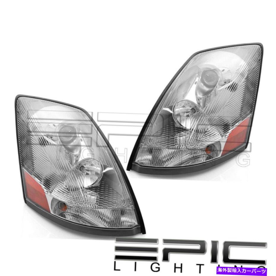 USヘッドライト 2004-2015 VOLVO VN VNLのクロムヘッドライト - 左右の側面ペア Chrome Headlights for 2004-2015 VOLVO VN VNL - Left Right Sides Pair【並行輸入品】