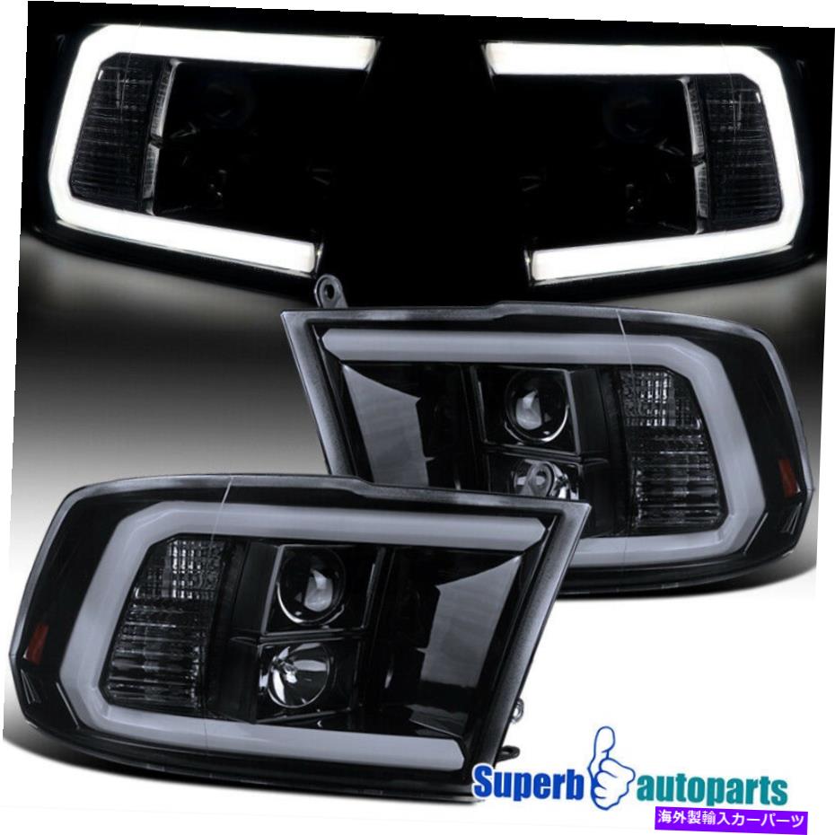 USヘッドライト 2009-2018 Dodge RAMプロジェクターのヘッドライト光沢のある黒煙 For 2009-2018 Dodge Ram Projector Headlights Glossy Black Smoke【並行輸入品】