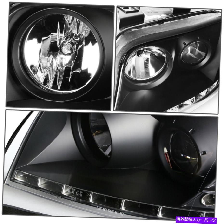 USヘッドライト FIT 1998-2001アウディA6 / Quattro BlackハウジングプロジェクターヘッドライトLED DRL +信号 Fit 1998-2001 Audi A6/Quattro Black Housing Projector Headlight LED DRL+Signal【並行輸入品】