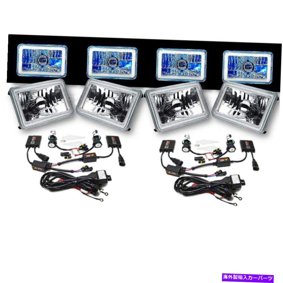 USヘッドライト 4×6ホワイトSMD LEDハローエンジェルアイヘッドライトヘッドランプ6K 6000K HID電球セット 4X6 White SMD LED Halo Angel Eye Headlight Headlamp 6K 6000K HID Light Bulbs Set【並行輸入品】