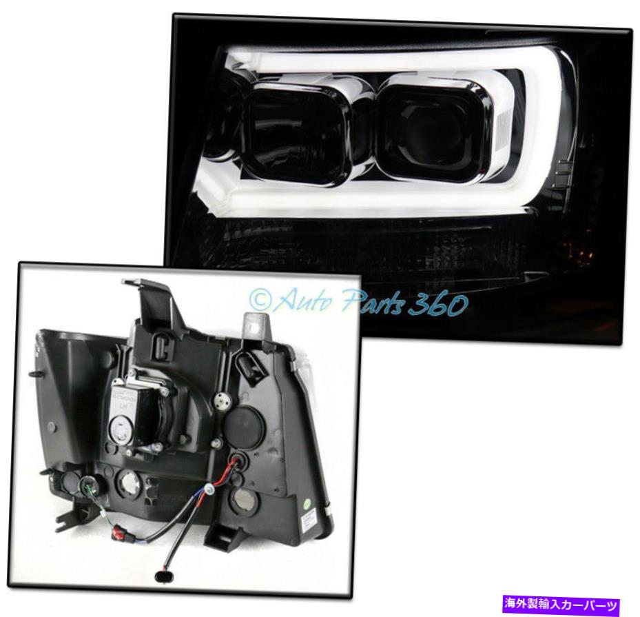 USヘッドライト 07-14シボー郊外タホアバ??ランシェLEDプロジェクターヘッドライトヘッドランプ煙 FOR 07-14 CHEVY SUBURBAN TAHOE AVALANCHE LED PROJECTOR HEADLIGHTS HEADLAMP SMOKE【並行輸入品】