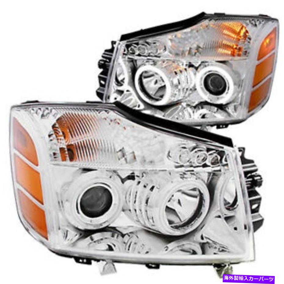 USヘッドライト Anzo USA 1053757クリアハロゲンプロジェクターヘッドライトセットW / Halo Anzo USA 1053757 Clear Halogen Projector Headlight Set w/Halo【並行輸入品】