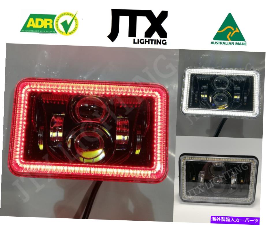 USヘッドライト JTX、1ペアブラックLEDヘッドライト、4×6 \