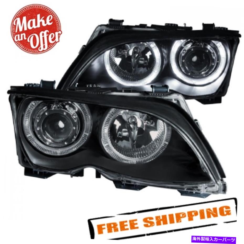 USヘッドライト Anzo 121140ブラックLED Haloプロジェクターヘッドライト02-05 BMW 3シリーズE46 4-DR Anzo 121140 Black LED Halo Projector Headlights for 02-05 BMW 3-Series E46 4-DR【並行輸入品】