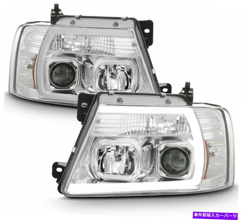 USヘッドライト 04-08フォードF150 Chrome LEDチューブスタイルプロジェクターヘッドライトFX2 FX4ハーリー 04-08 Ford F150 Chrome LED Tube Style Projector Headlights FX2 FX4 Harley【並行輸入品】