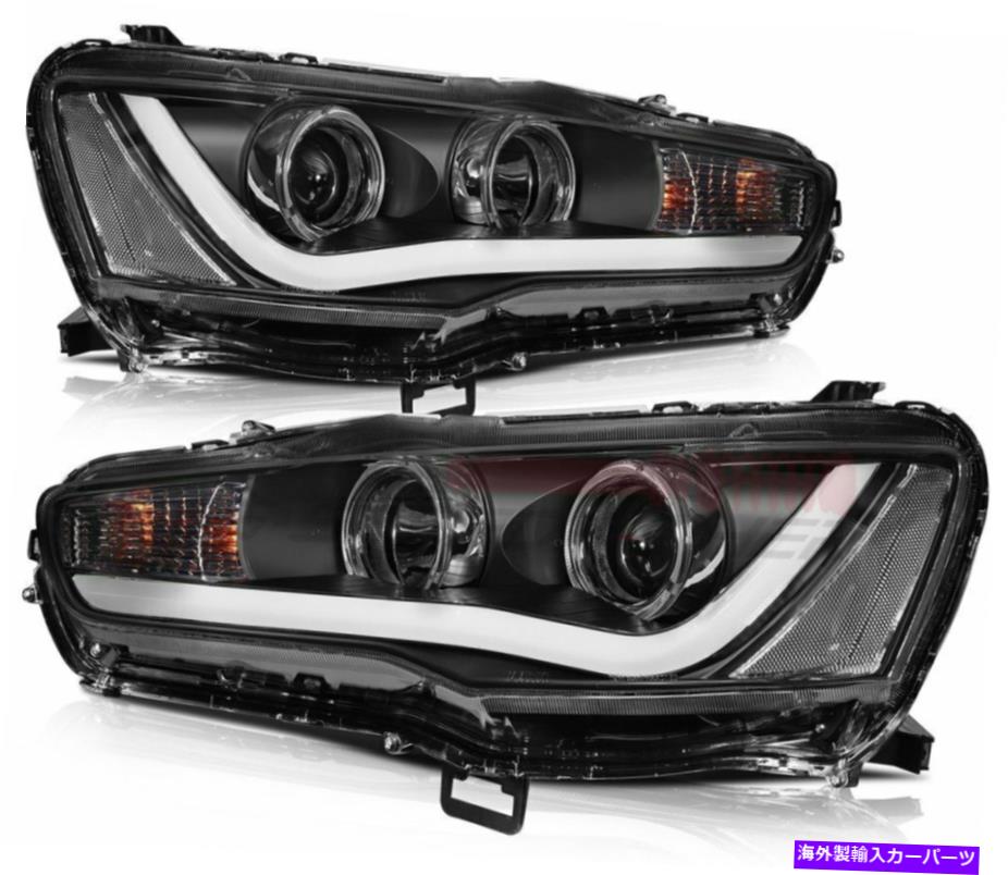 USヘッドライト 2008-2017三菱ランサーEVO X DRL LEDヘッドライトアセンブリフロントランプ For 2008-2017 Mitsubishi Lancer EVO X DRL LED Headlights Assembly Front Lamps【並行輸入品】