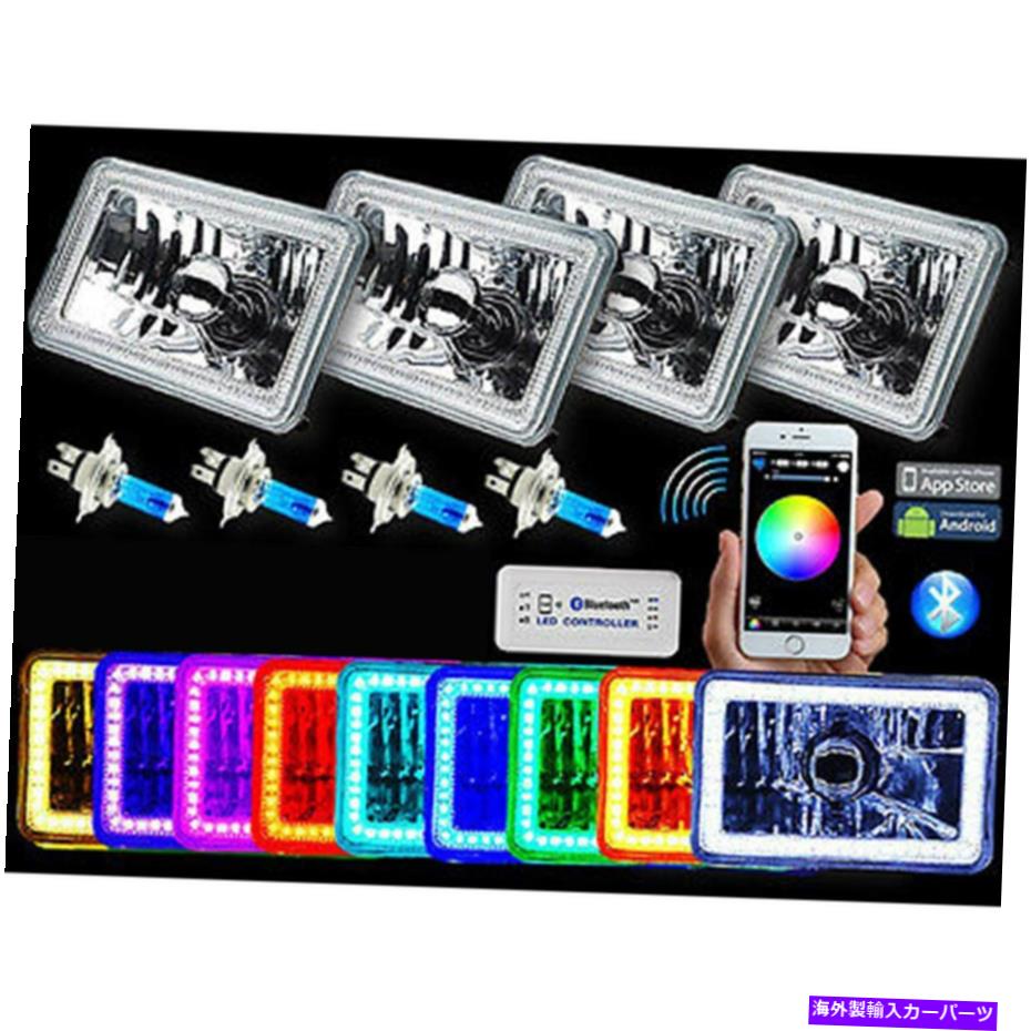 USヘッドライト 4x6 "BluetoothカラーチェンジRGB SMD LED Haloヘッドライトハロゲン電球セット 4X6" BLUETOOTH Color Change RGB SMD LED Halo Headlight Halogen Light Bulb Set【並行輸入品】|Us Custom Parts Shop USDM