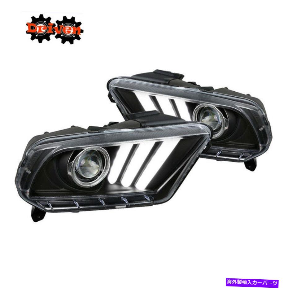 USヘッドライト マスタングブラックLED DRLシーケンシャルシグナルヘッドライトSaleenコンバーチブルGT COBRA Mustang Black LED DRL Sequential Signal Headlights Saleen Convertible GT Cobra【並行輸入品】