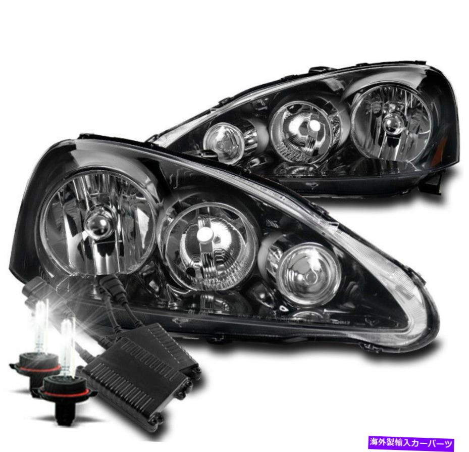 USヘッドライト 05-06 Acura RSX DC5クリスタルスタイルブラックヘッドライトランプW / 50W 8K Xenon HID FOR 05-06 ACURA RSX DC5 CRYSTAL STYLE BLACK HEADLIGHTS LAMPS W/50W 8K XENON HID【並行輸入品】