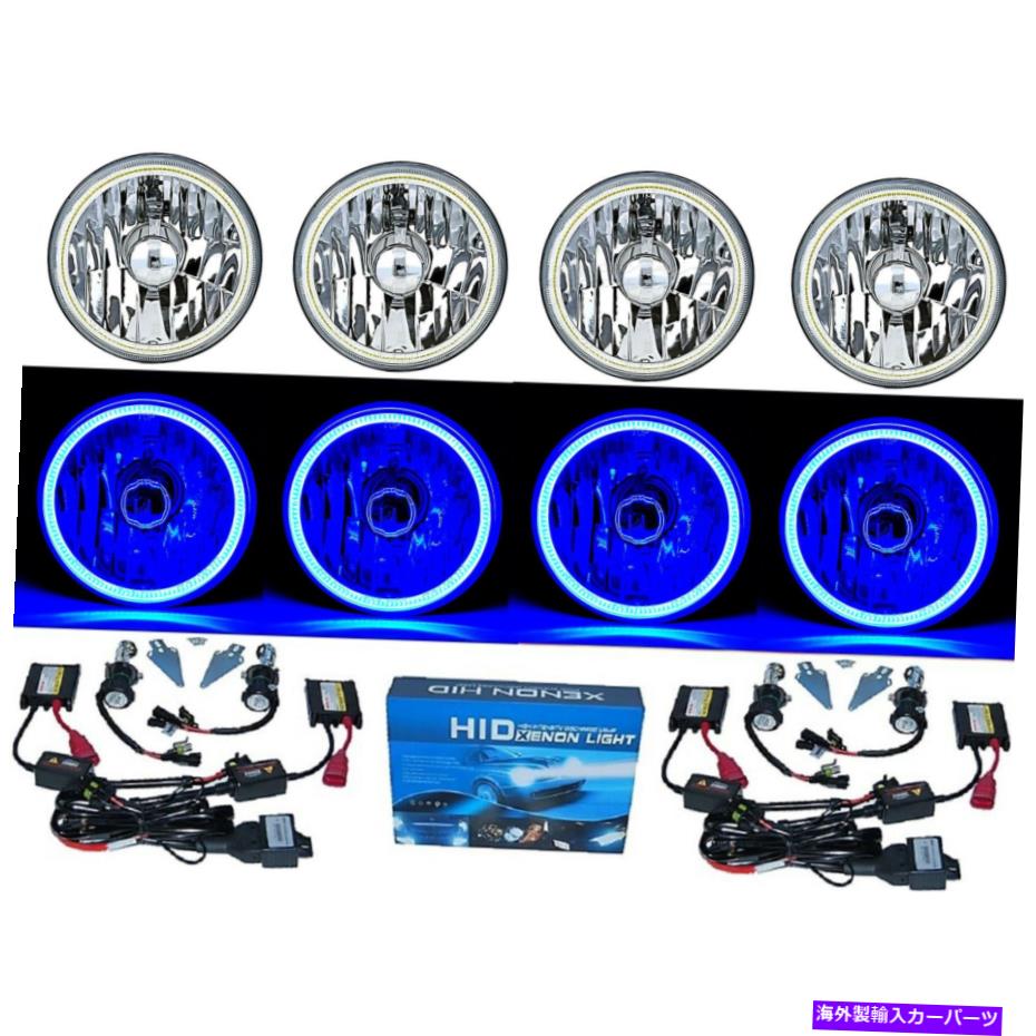 USヘッドライト 5-3 / 4 "ブルーコブSMD LEDハローエンジェルアイ6000K 6K HIDライト電球ヘッドライトセット 5-3/4" Blue COB SMD LED Halo Angel Eye 6000K 6K HID Light Bulbs Headlights Set【並行輸入品】｜Us Custom Parts Shop USDM