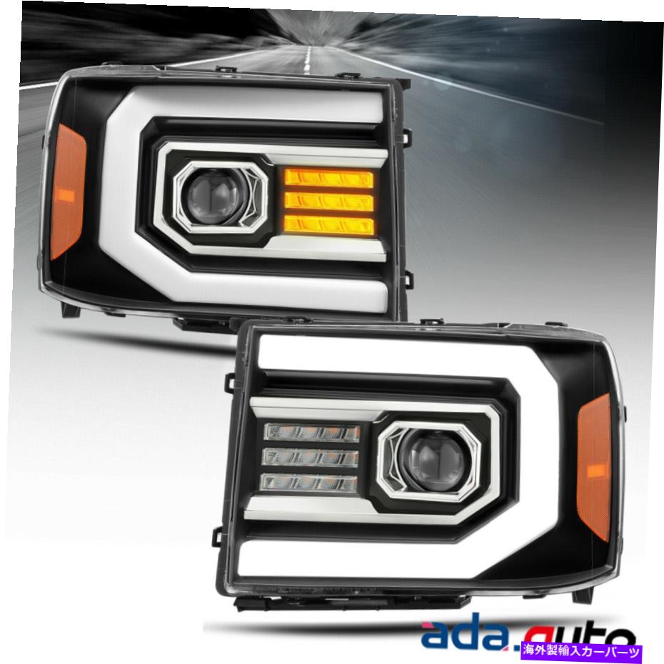USヘッドライト FIT 2007-2013 GMC Sierra 1500 DRL /信号LEDデュアルブラックプロジェクターヘッドライト Fit 2007-2013 GMC sierra 1500 DRL/Signal LED Dual Black Projector Headlights【並行輸入品】|Us Custom Parts Shop USDM