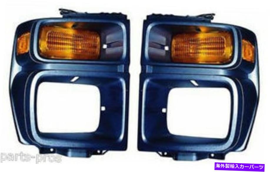 USヘッドライト 新しい交換ヘッドライトベゼルペア/ 08-11フォードエコノリンバンシールビーム New Replacement Headlight Bezel PAIR / FOR 08-11 FORD ECONOLINE VAN SEALED BEAM【並行輸入品】