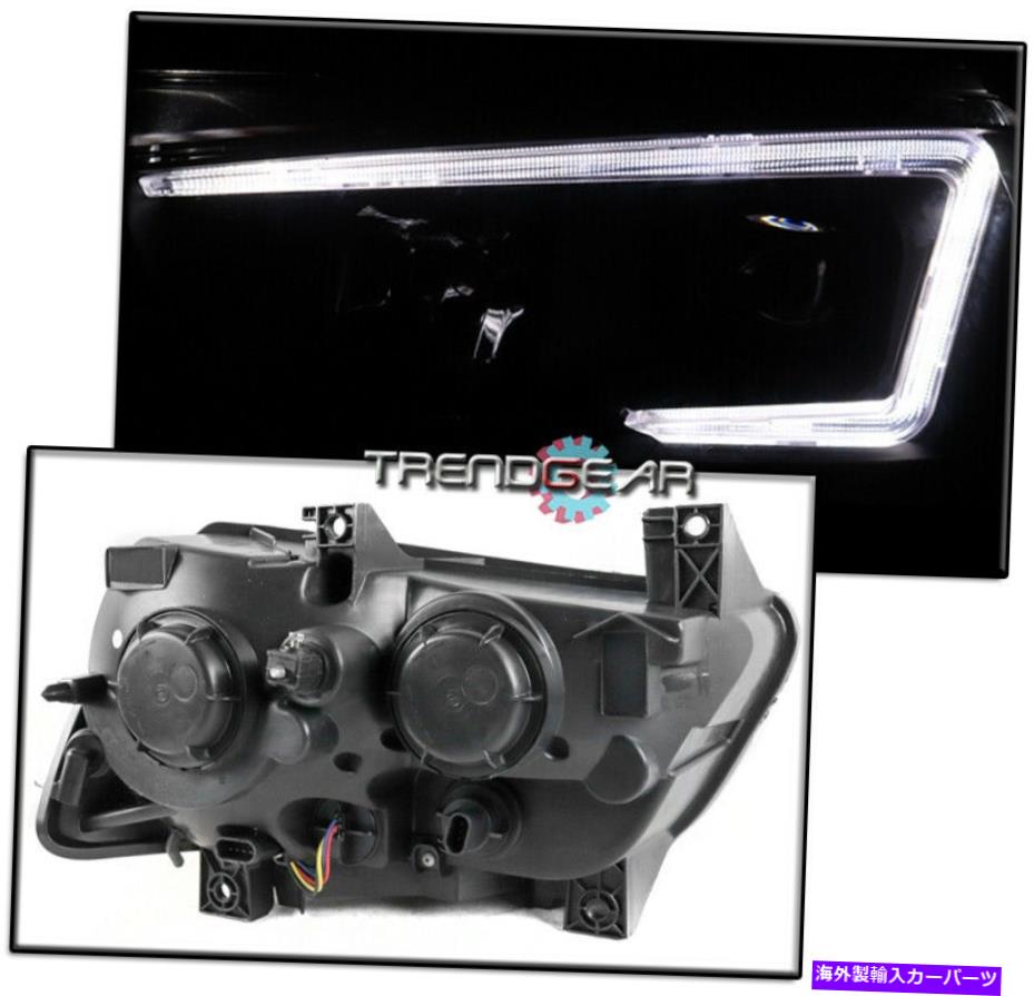USヘッドライト 2011-2014 Dodge Charger LEDバーブラックプロジェクターヘッドライトW /青DRL信号 FOR 2011-2014 DODGE CHARGER LED BAR BLACK PROJECTOR HEADLIGHT W/BLUE DRL SIGNAL【並行輸入品】