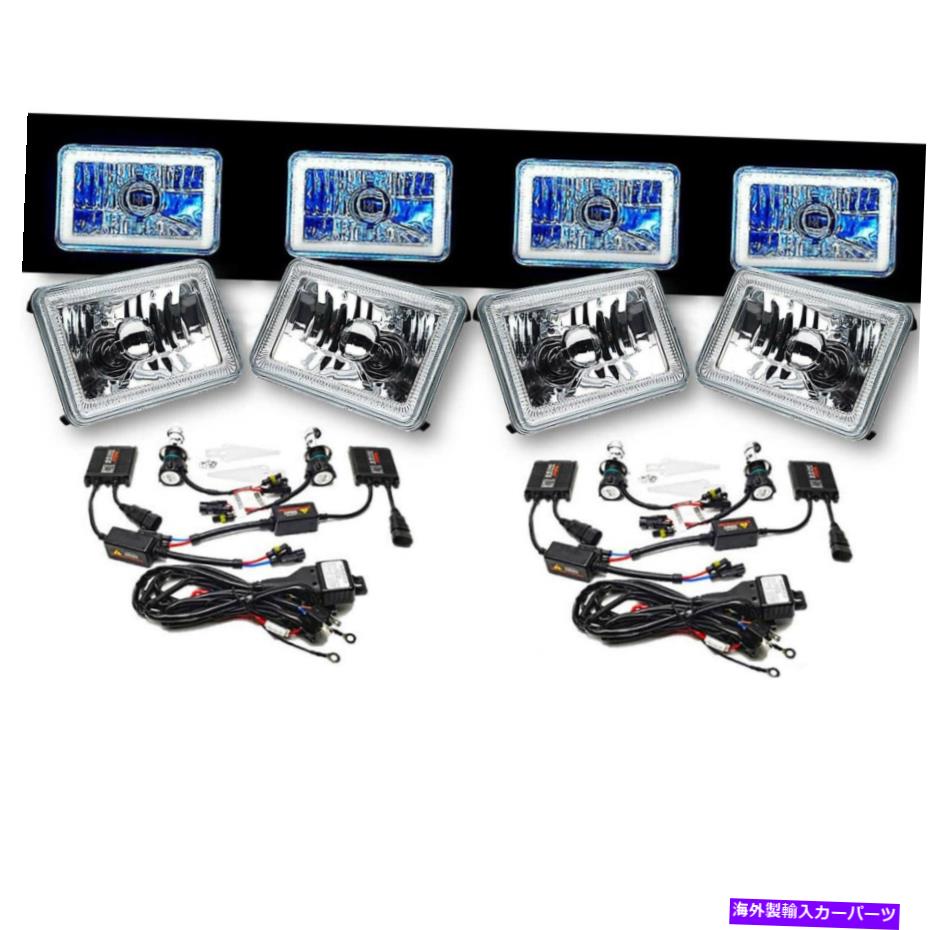 USヘッドライト 4×6ホワイトSMD LEDハローエンジェルアイヘッドライトヘッドランプ6K 6000K HID電球セット 4X6 White SMD LED Halo Angel Eye Headlight Headlamp 6K 6000K HID Light Bulbs Set【並行輸入品】