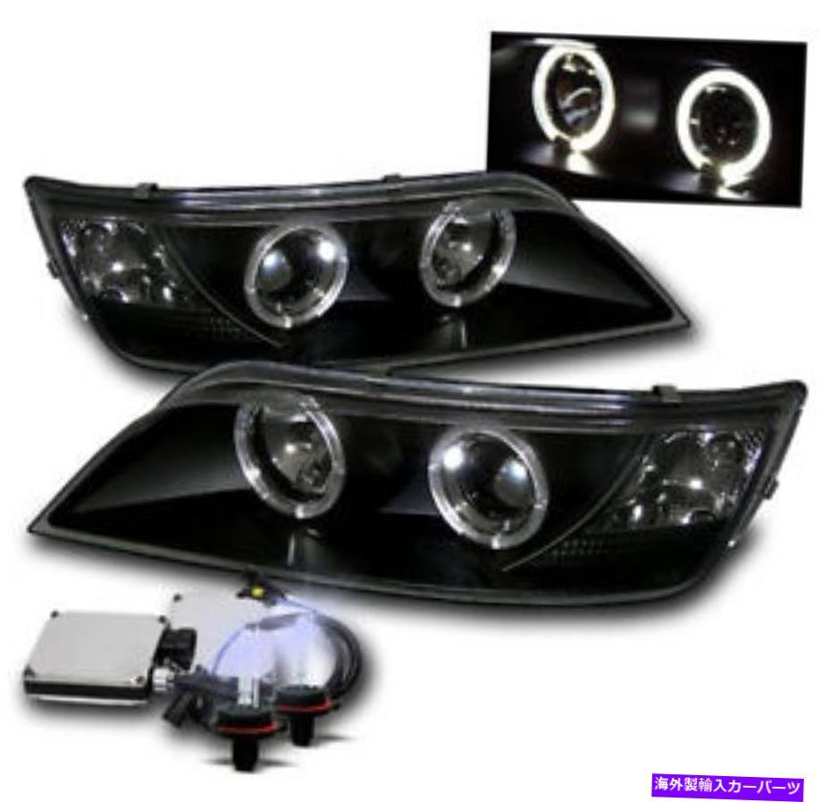 USヘッドライト 1996 - 2002年BMW Z3クーペ用ブラックプロジェクターハローヘッドライトランプL＆R + 10K HIDキット BLACK PROJECTOR HALO HEAD LIGHTS LAMP L&R+10K HID KIT FOR 1996-2002 BMW Z3 COUPE【並行輸入品】