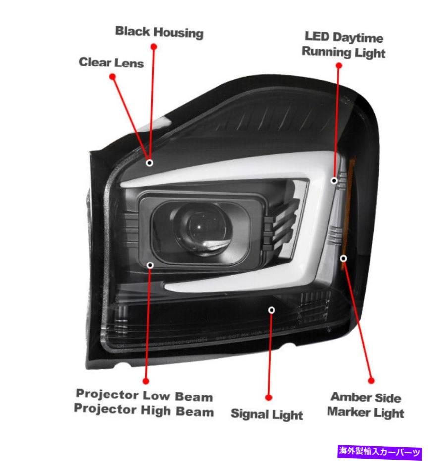 USヘッドライト 04 05 06 DUDGE DURANGO LEDチューブブラックプロジェクターヘッドライトW /青DRL信号 For 04 05 06 Dodge Durango LED Tube Black Projector Headlight w/Blue DRL Signal【並行輸入品】