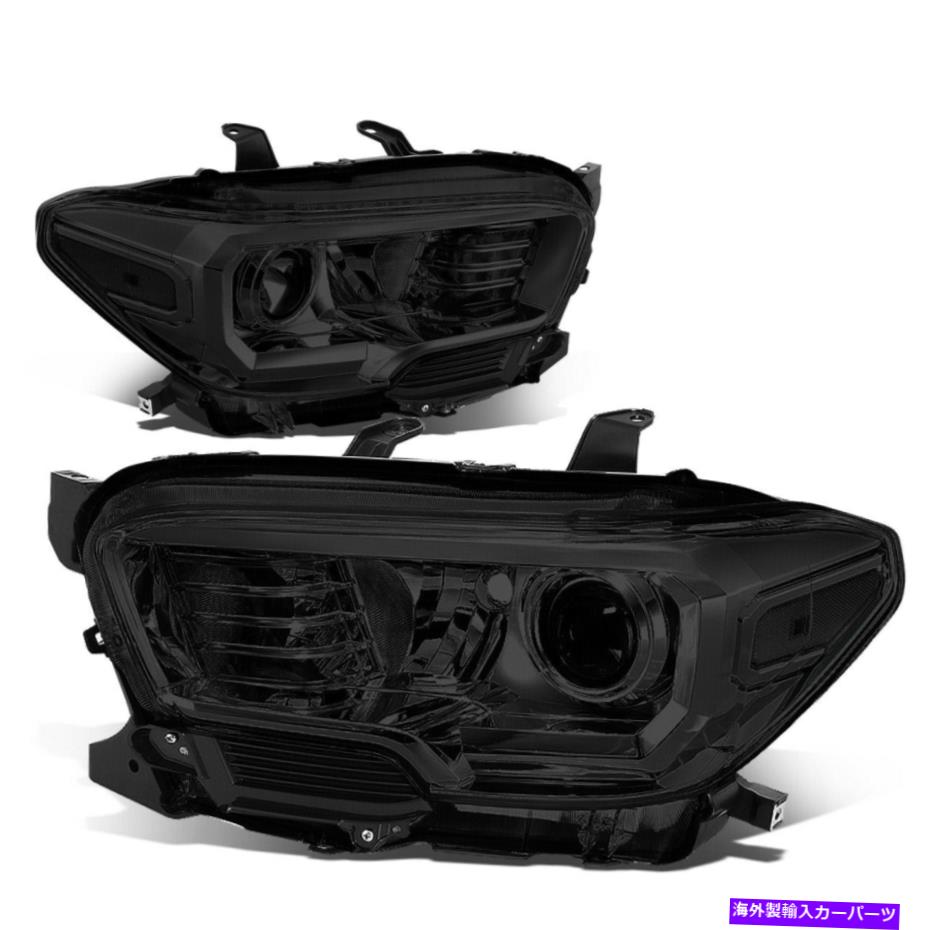 USヘッドライト FIT 16-20トヨタタコマスモークホーズクリアコーナープロジェクターヘッドライト/ランプ Fit 16-20 Toyota Tacoma Smoked Hosuing Clear Corner Projector Headlight/Lamps【並行輸入品】