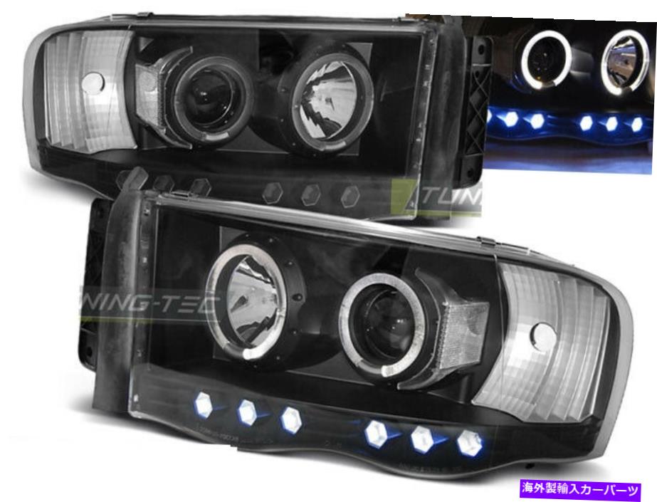 USヘッドライト Dodge Ram 02-06 Angel Eyes Black Worldwide Freeship US LPDO04 XIN Headlights for Dodge RAM 02-06 Angel Eyes Black WorldWide FreeShip US LPDO04 XIN【並行輸入品】