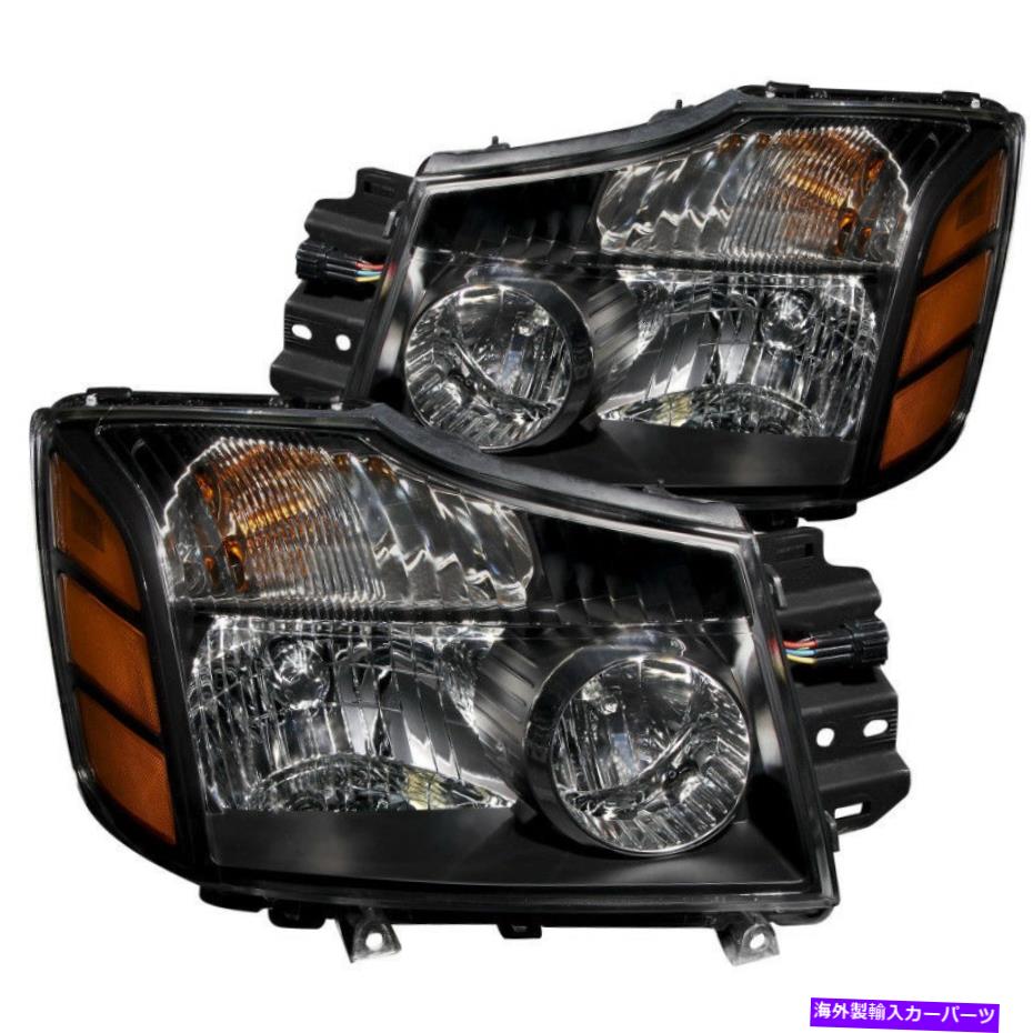USヘッドライト Armada Crystal Headlights Black - ANZ111069のAnzo 2004-2007 ANZO 2004-2007 For Armada Crystal Headlights Black - anz111069【並行輸入品】