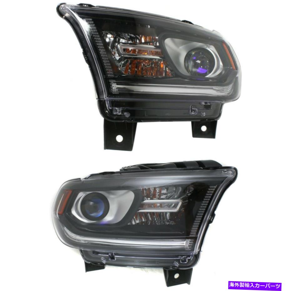 USヘッドライト ヘッドライトランプハロゲンブラックベゼル左右ペアセットDURANGO SUV Headlight Lamp Halogen Black Bezel Left Right Pair Set for Dodge Durango SUV【並行輸入品】