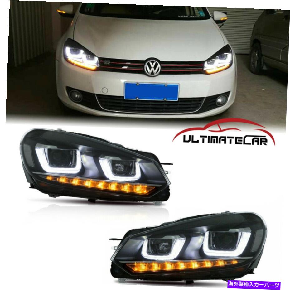 USヘッドライト 10-14フォルクスワーゲンゴルフ6 MK6のためのペアLEDプロジェクターヘッドライトシーケンシャル信号 Pair LED Projector Headlights Sequential Signal For 10-14 Volkswagen Golf 6 MK6【並行輸入品】｜Us Custom Parts Shop USDM