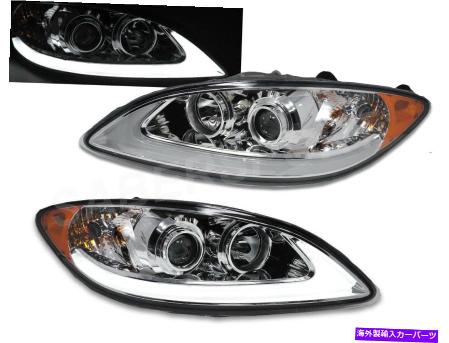 USヘッドライト 2008-2017国際的なプロスタルのためのLEDバーのペアクロムヘッドライトのセット Set of Pair Chrome Headlights w/ LED Bar for 2008-2017 International ProStar【並行輸入品】