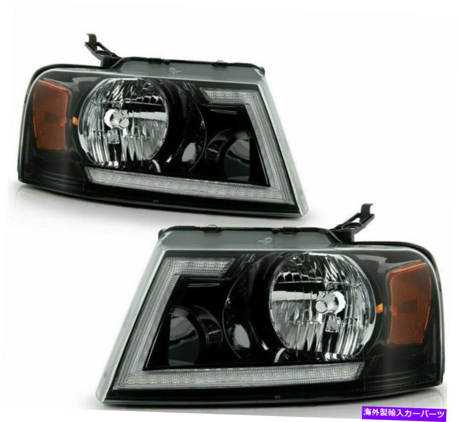 USヘッドライト 2004-2008フォードF 150 LEDチューブブラックヘッドライトヘッドランプ右+左セット For 2004-2008 Ford F 150 LED Tube Black HeadLights HeadLamps Right+Left set【並行輸入品】｜Us Custom Parts Shop USDM