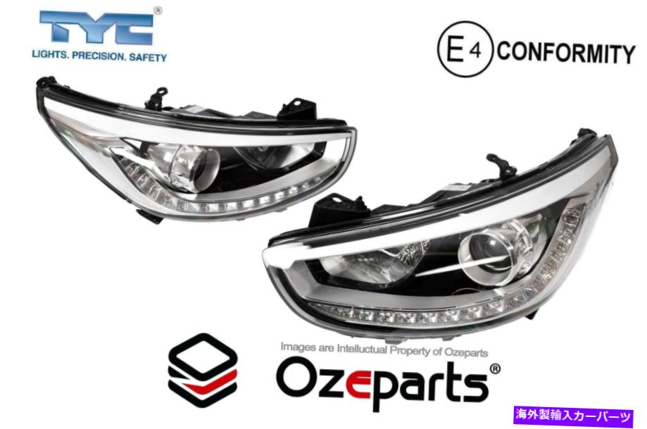 USヘッドライト HyundaiアクセントRBセダンハッチ14~17のセット/ペアLH + RHヘッドライトランプ（LED） Set / Pair LH+RH Head Light Lamp (LED) For Hyundai Accent RB Sedan Hatch 14~17【並行輸入品】
