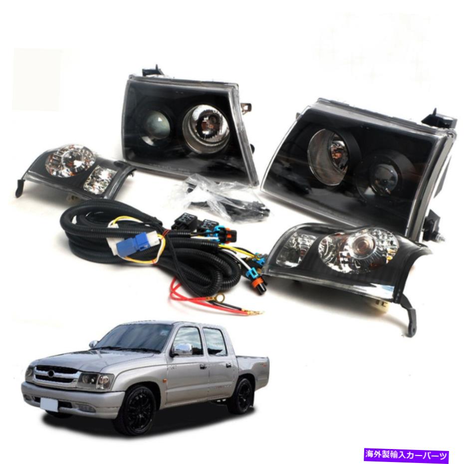 USヘッドライト FIT 2001+トヨタHILUX SR5 D4D MK4ヘッドランプライトコーナーランプユニット1セットブラック Fit 2001+ Toyota Hilux SR5 D4D MK4 Head Lamp light Corner Lamp Unit 1 set Black【並行輸入品】