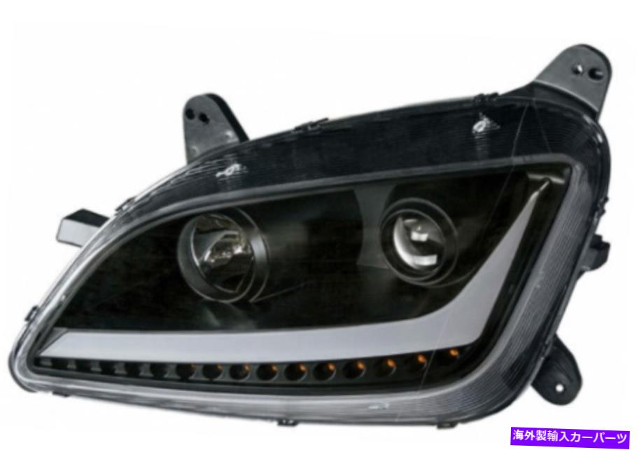 USヘッドライト ピータービルト579/587ヘッドライト黒のインテリアとLEDのバー左側 Peterbilt 579/587 Headlight Black Interior And LED Bar Left Side【並行輸入品】｜Us Custom Parts Shop USDM