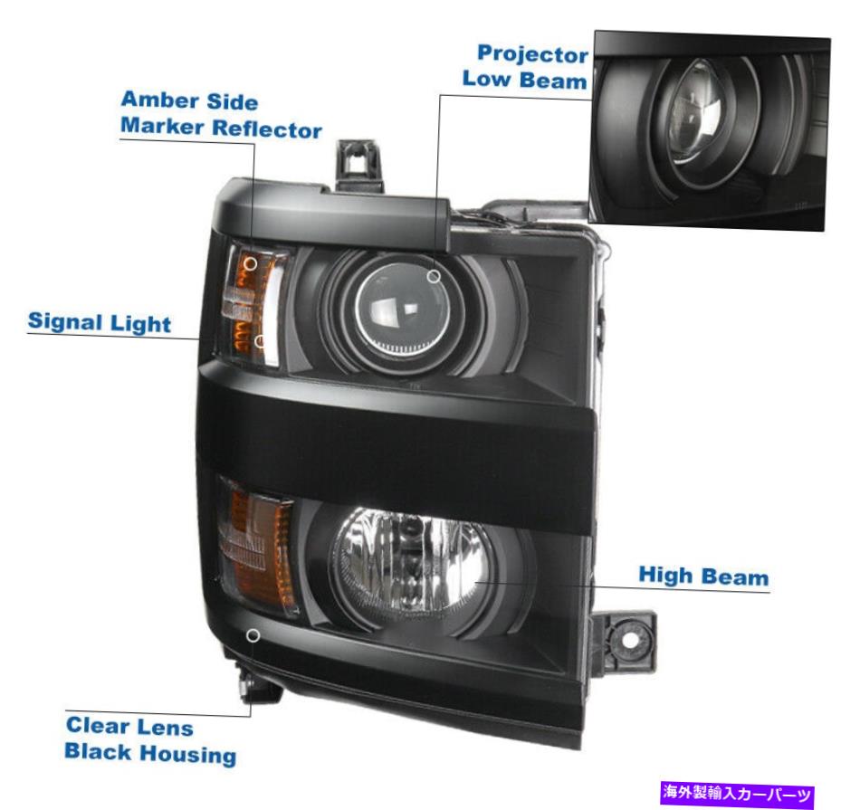 USヘッドライト 2015年21019 Silverado 2500/3500 HDブラックプロジェクターヘッドライト+ブルーLED DRLセット For 2015-21019 Silverado 2500/3500 HD Black Projector Headlight+Blue LED DRL Set【並行輸入品】