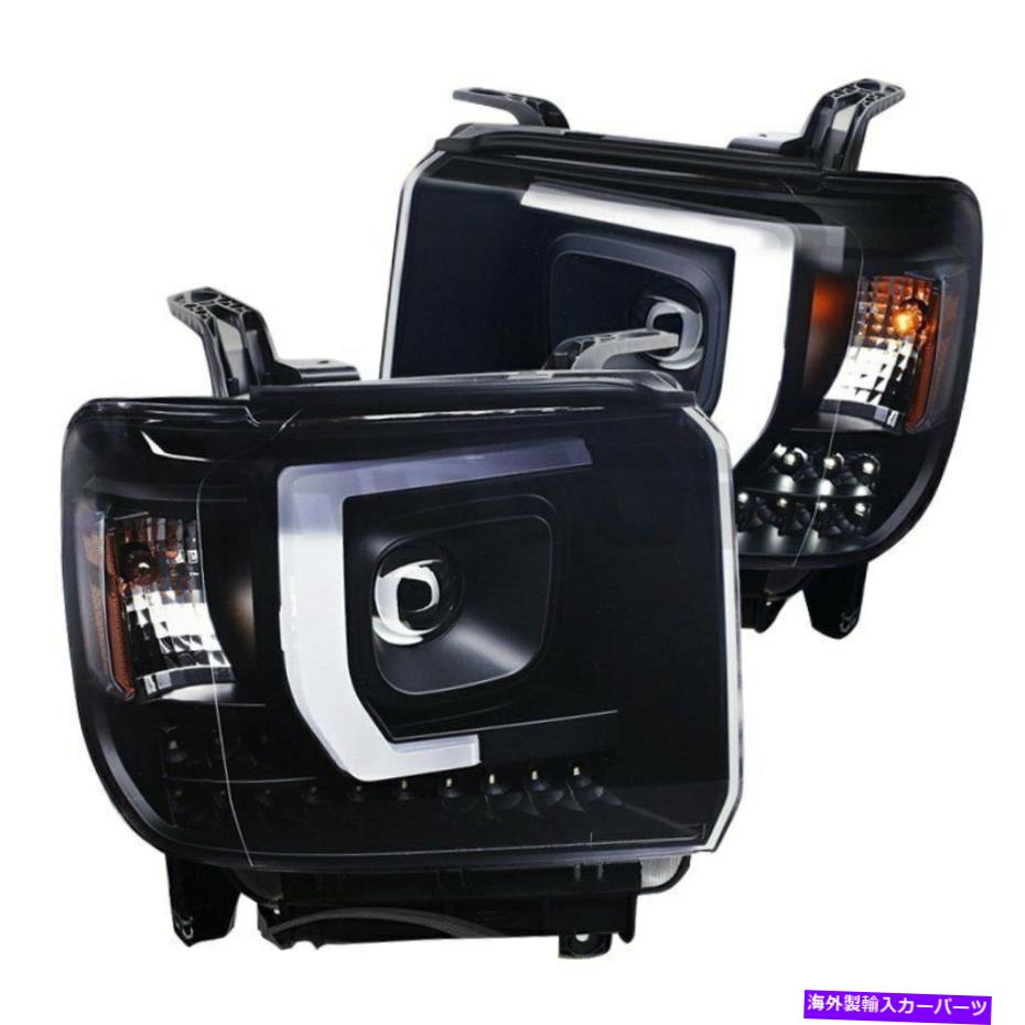 USヘッドライト GMC Sierra 2500 HD 2015-2019 CGブラックLED DRLバープロジェクターヘッドライト For GMC Sierra 2500 HD 2015-2019 CG Black LED DRL Bar Projector Headlights【並行輸入品】|Us Custom Parts Shop USDM