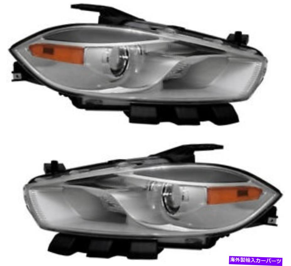 USヘッドライト 16 2016 Dodge Dart用ハロゲンヘッドライトヘッドライトアセンブリChromeペアセット Halogen Headlights Headlight Assembly Chrome Pair Set for 16 2016 Dodge Dart【並行輸入品】 68,343円