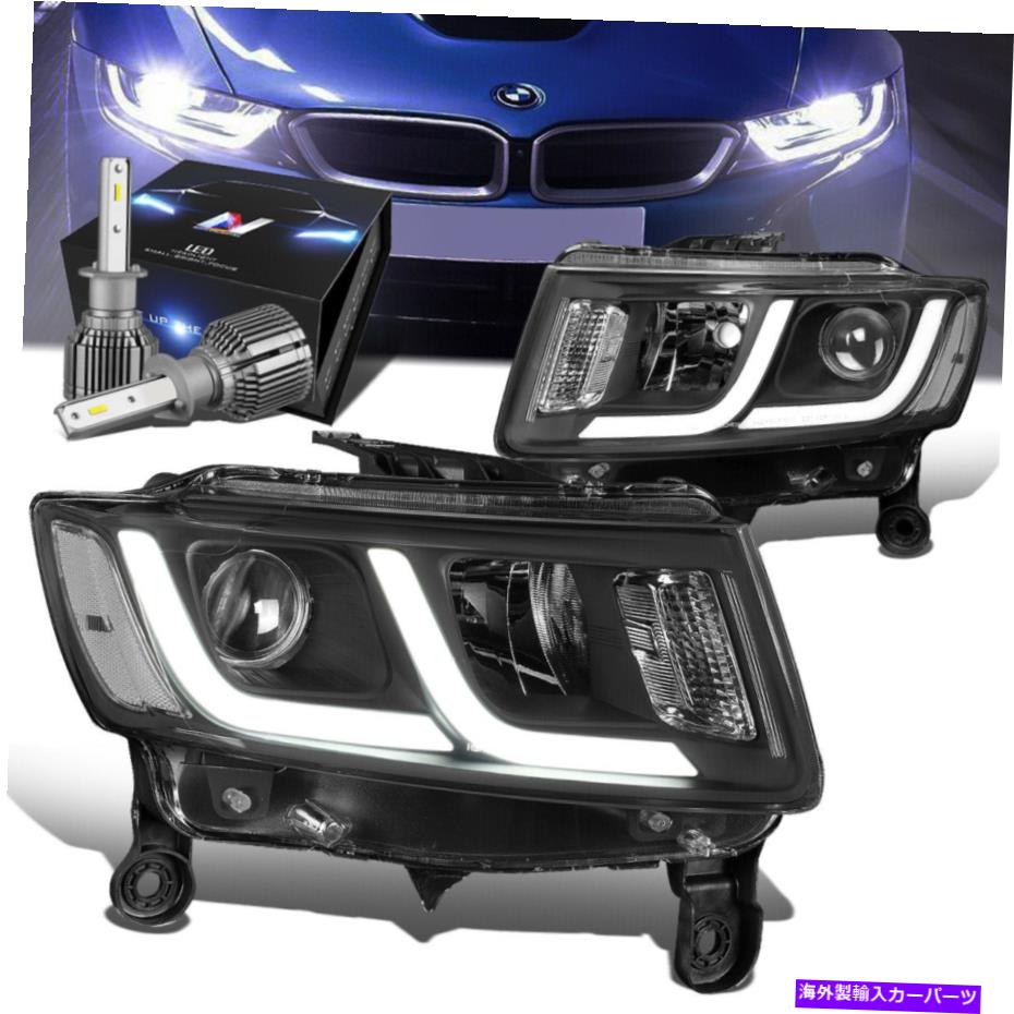 USヘッドライト ブラックハウジングDRLプロジェクターヘッドライト+ファンLED HIDキット14~16グランドチェロキー BLACK HOUSING DRL PROJECTOR HEADLIGHTS+FAN LED HID KIT FOR 14-16 GRAND CHEROKEE【並行輸入品】