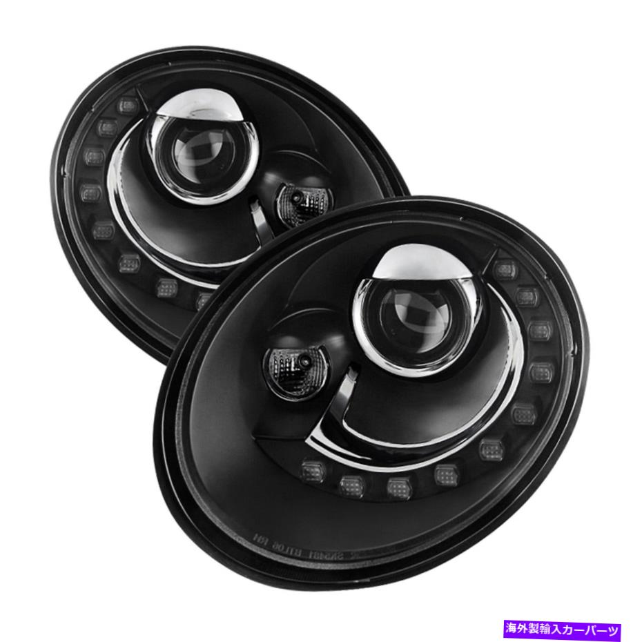 USヘッドライト Spyder Auto 5080929 DRL LEDプロジェクターヘッドライトは06-10カブトムシに収まる Spyder Auto 5080929 DRL LED Projector Headlights Fits 06-10 Beetle【並行輸入品】