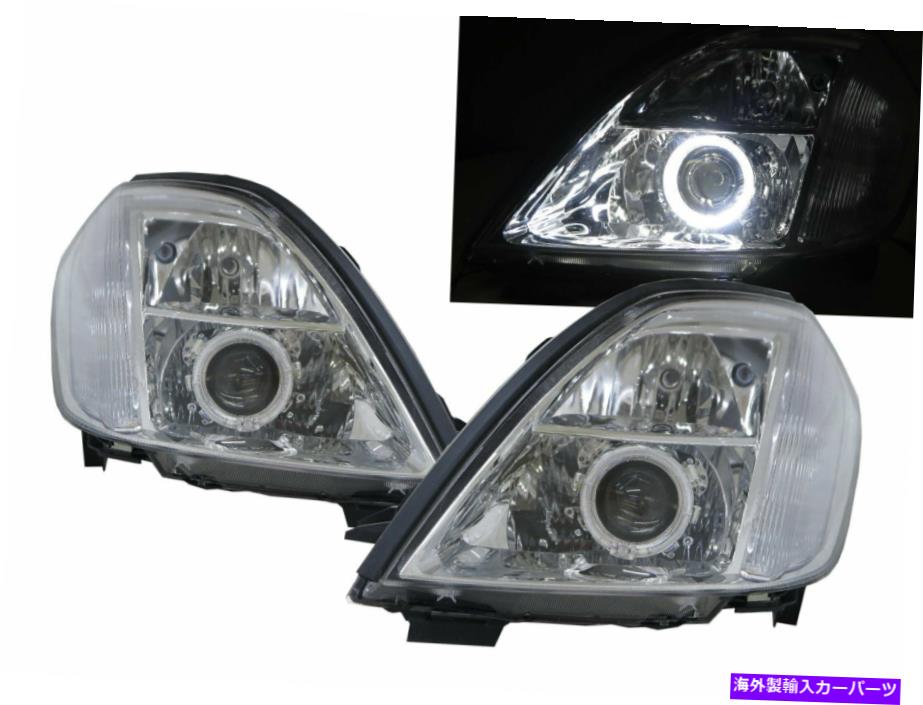 USヘッドライト Cefiro J31 MK1 03-08 Sedan Guide Led Angel-Yee Headlight Chrome for Nissan LHD Cefiro J31 MK1 03-08 Sedan Guide LED Angel-Eye Headlight Chrome for NISSAN LHD【並行輸入品】