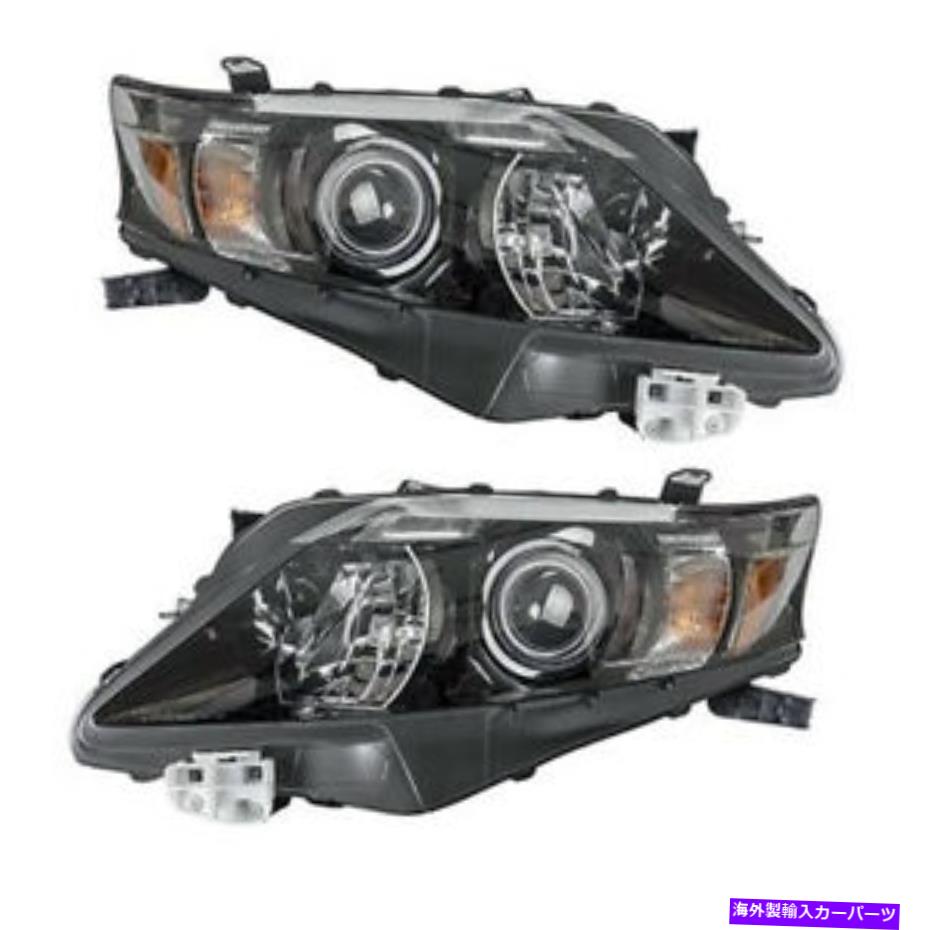 USヘッドライト 10 11 12 RX350フロントヘッドランプヘッドランプW /クロムベゼルセットペア For 10 11 12 RX350 Front Headlight Headlamp Head Lamp w/Chrome Bezel Set Pair【並行輸入品】