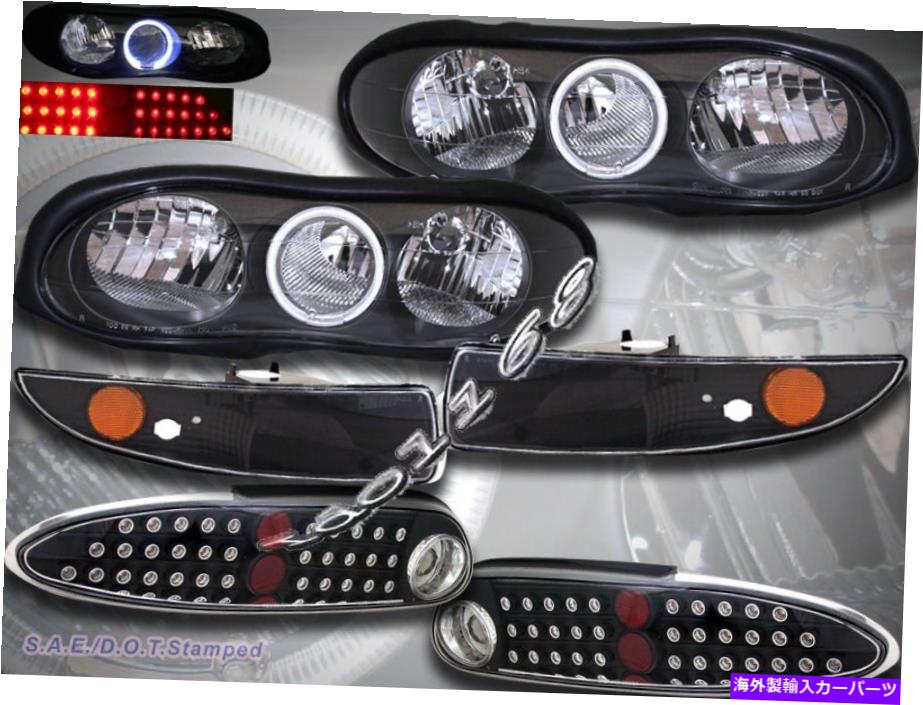 USヘッドライト 98-02 Chevy Camaro Blk Haloヘッドライトw / bumperライト＆テールライトLEDブラック 98-02 Chevy Camaro Blk Halo Headlights w/ Bumper Lights & Tail Lights LED Black【並行輸入品】