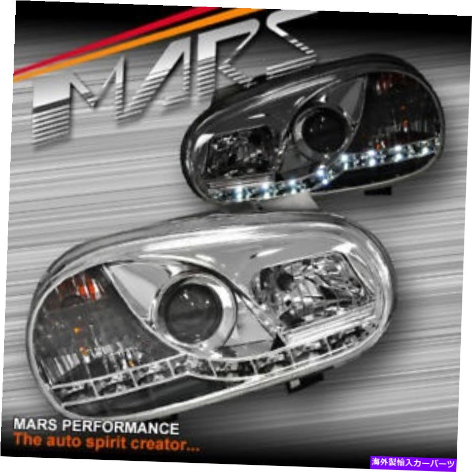 USヘッドライト フォルクスワーゲンゴルフIV MK-4 VWヘッドライト用クリスタルLED DRLプロジェクターヘッドライト Crystal LED DRL Projector Head Lights for VolksWagen Golf IV MK-4 VW Headlight【並行輸入品】