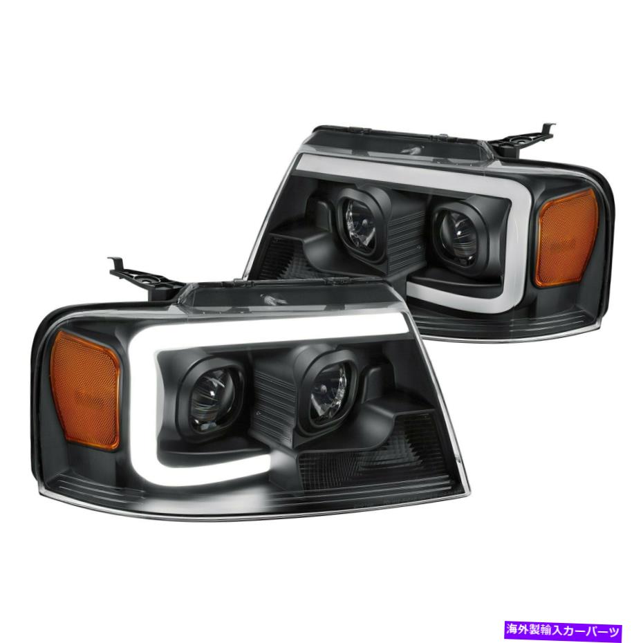 USヘッドライト FORD F-150 2004-2008 Lumen 87-1002175黒LED DRLバープロジェクターヘッドライト For Ford F-150 2004-2008 Lumen 87-1002175 Black LED DRL Bar Projector Headlights【並行輸入品】