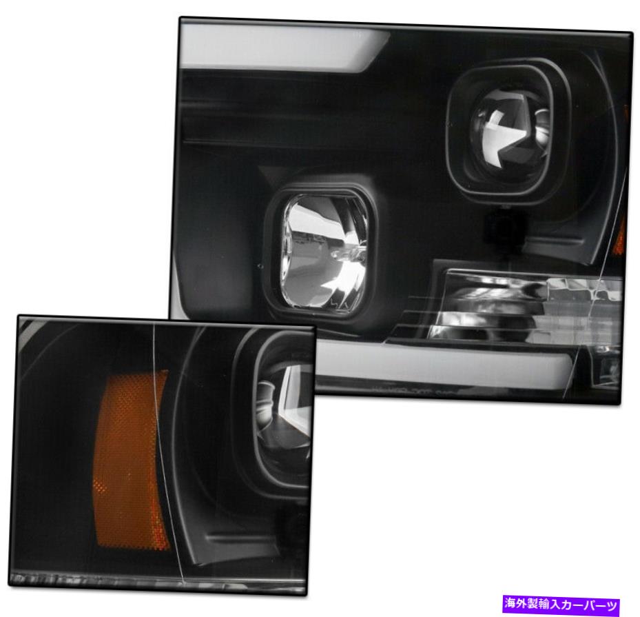 USヘッドライト 2009-2018 Dodge RAM 1500 LEDバーブラックプロジェクターヘッドライトランプW / Blue DRL FOR 2009-2018 DODGE RAM 1500 LED BAR BLACK PROJECTOR HEADLIGHTS LAMP W/BLUE DRL【並行輸入品】