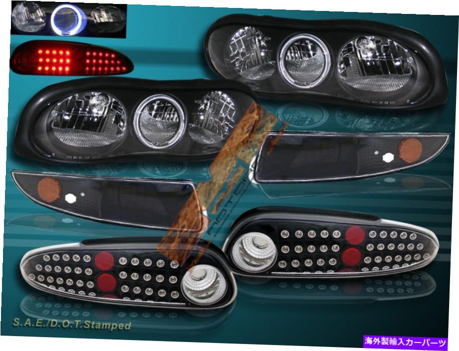 USヘッドライト 98-02 Chevy Camaro Halo BLKヘッドライト+バンパーランプ+テールライトLEDブラック 98-02 CHEVY CAMARO HALO BLK HEADLIGHT + BUMPER LAMPS + TAIL LIGHTS LED BLACK【並行輸入品】|Us Custom Parts Shop USDM