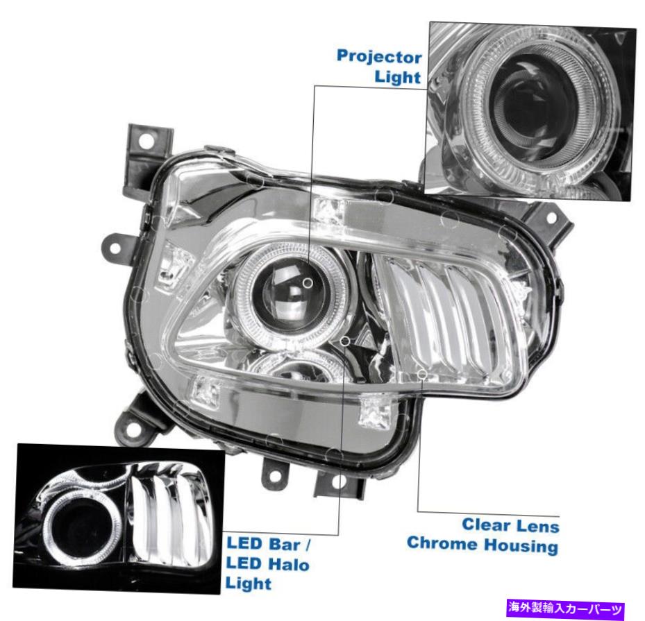 USヘッドライト 2014-2018 Jeep Cherokee LED Halo Projector Chrome Headlights Lamps W / DRL新規 For 2014-2018 Jeep Cherokee LED Halo Projector Chrome Headlights Lamps w/DRL New【並行輸入品】