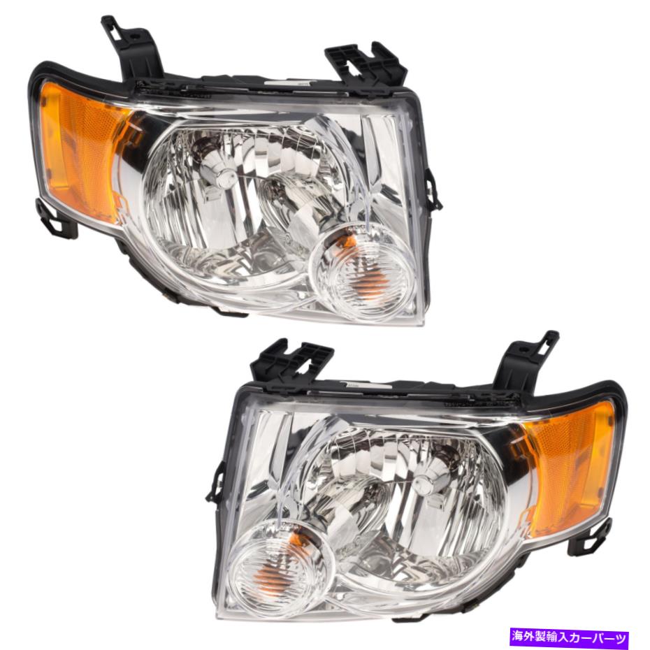 USヘッドライト OEM新面右＆左ヘッドライトランプアセンブリセット（2）08-12フォードエスケープ OEM NEW Front Right & Left Headlight Lamp Assembly Set (2) 08-12 Ford Escape【並行輸入品】