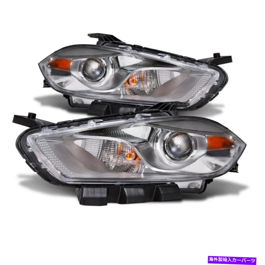 USヘッドライト クロームハロゲンタイプヘッドライトヘッドランプペアセットフィットDodge Dart 2013-2015 Chrome Halogen Type Headlights Headlamps Pair Set Fits Dodge Dart 2013-2015【並行輸入品】|Us Custom Parts Shop USDM
