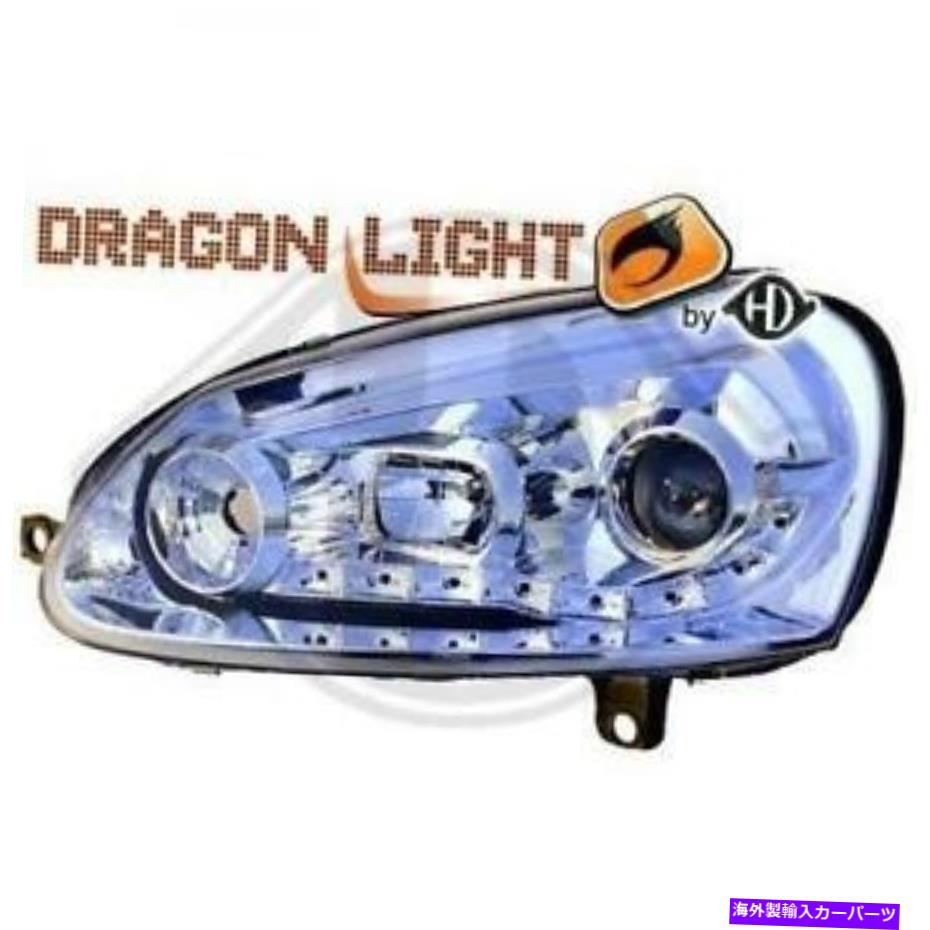 USヘッドライト Volkswagen Jetta II 03-08のための昼間のランニングライトを設定します。 Headlight set with daytime running lights FOR Volkswagen Jetta II 03-08 chrome【並行輸入品】